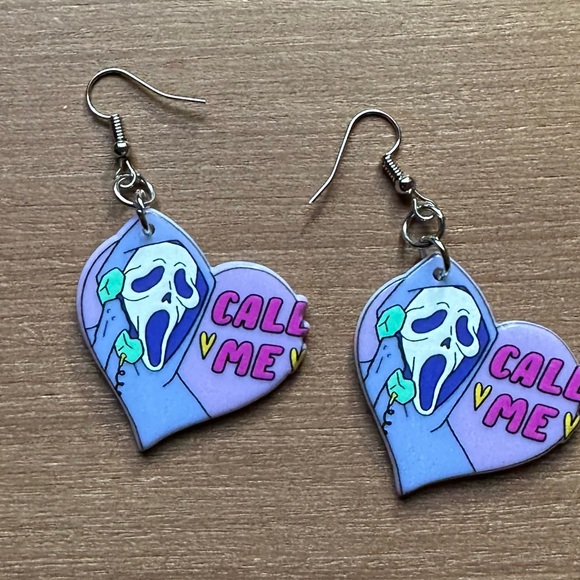 Jewelry - Scream Ghostface Earrings NWT